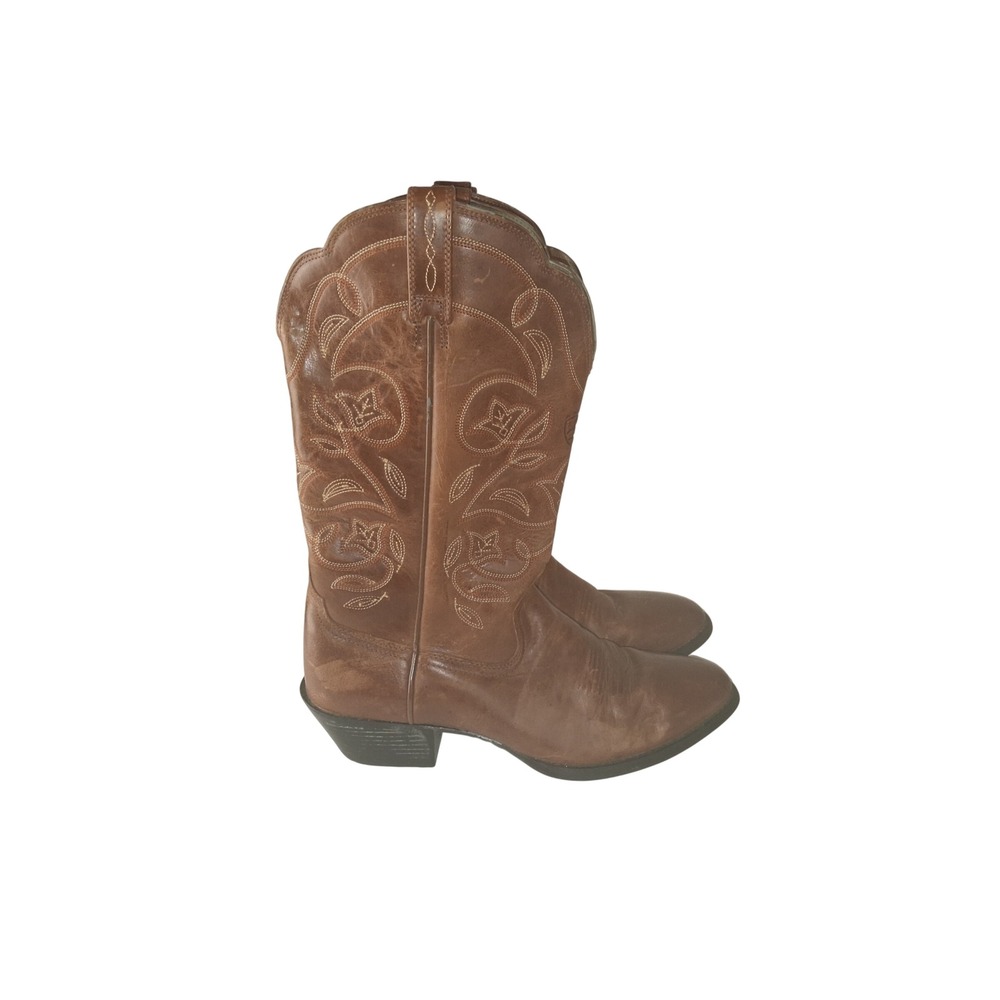 Ariat Heritage Western R-Toe Boots Distressed Brown Leather 10001015 Womens 8.5